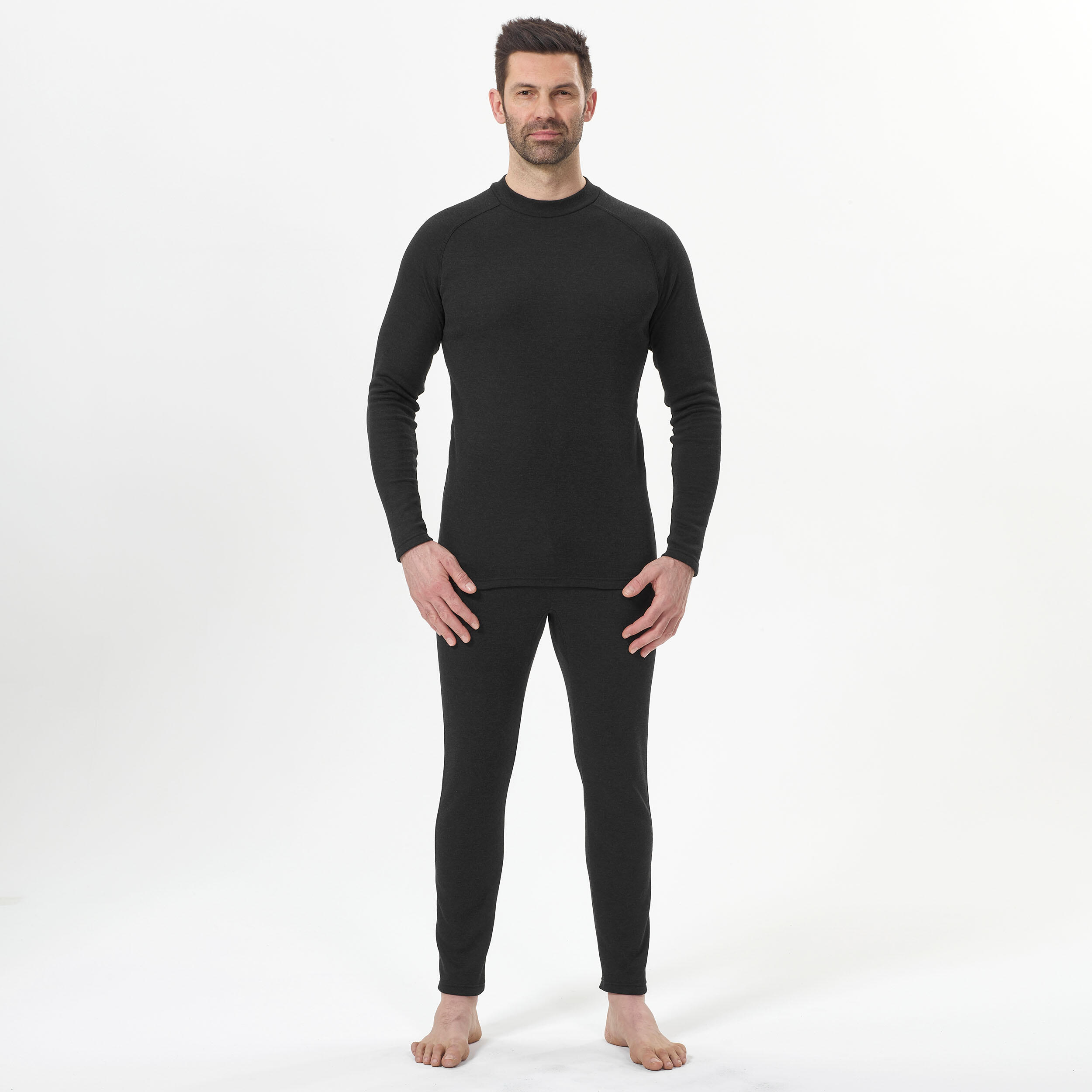 Men's ski base layer top - BL 100 - Black  7/10