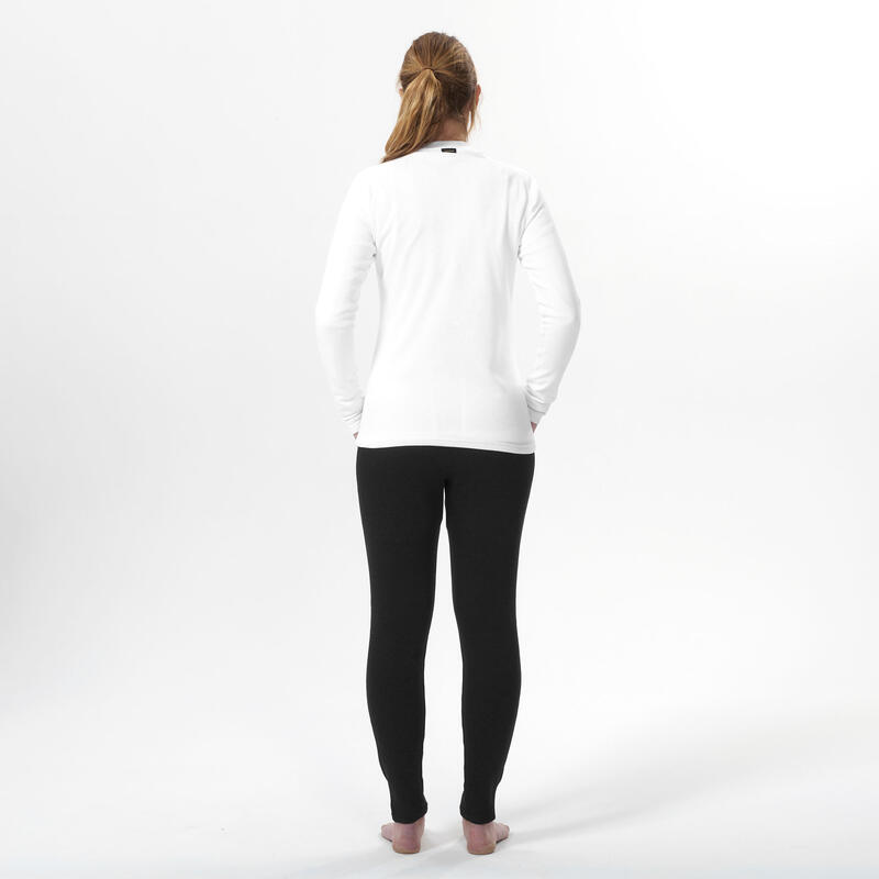 Warrm en comfortabel thermoshirt voor skiën dames 100 wit/greige
