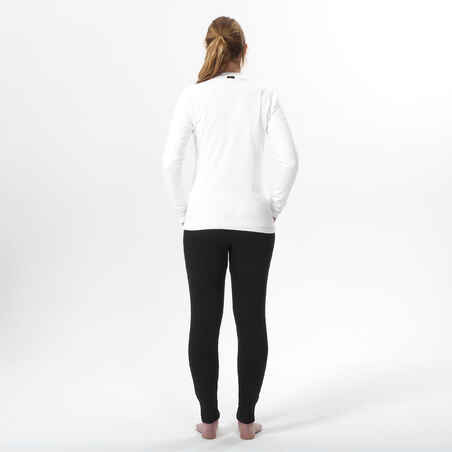 Women’s Warm and Comfortable Ski Base Layer -100 - Greige / White