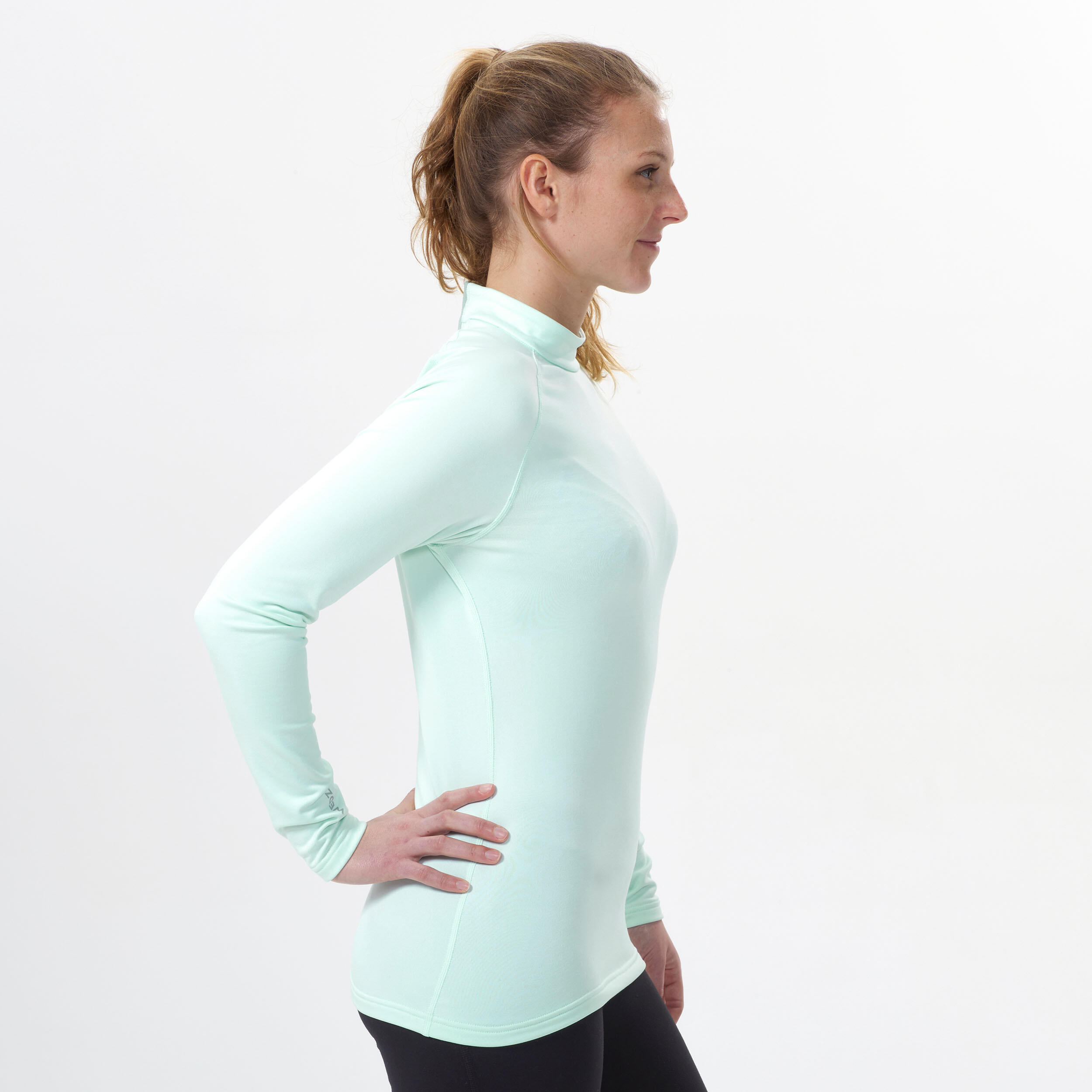 Women's Ski Base Layer Top - 500 - Mint Green 6/9