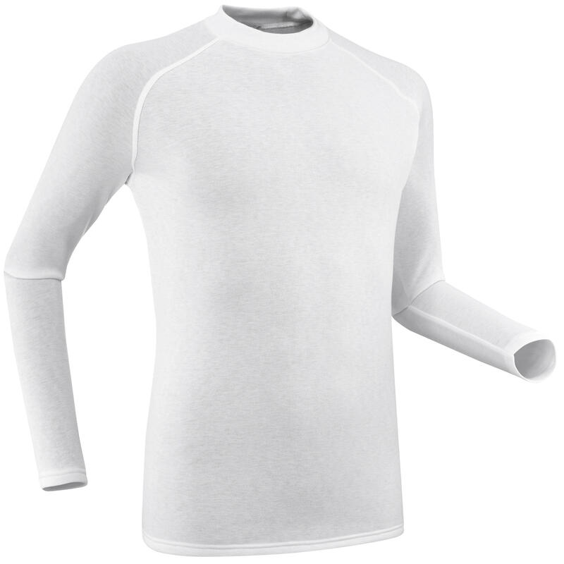 Warm en comfortabel thermoshirt voor skiën heren 100 wit