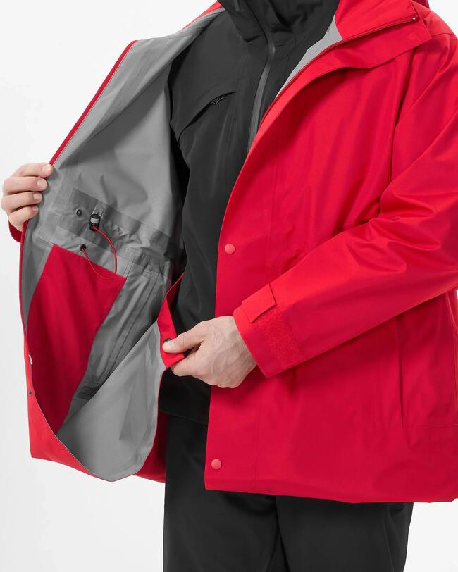 Regenjas voor wedstrijdskiërs volwassenen 980 rood