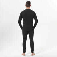 חולצת תרמית לסקי דגם 100 לגברים - שחור