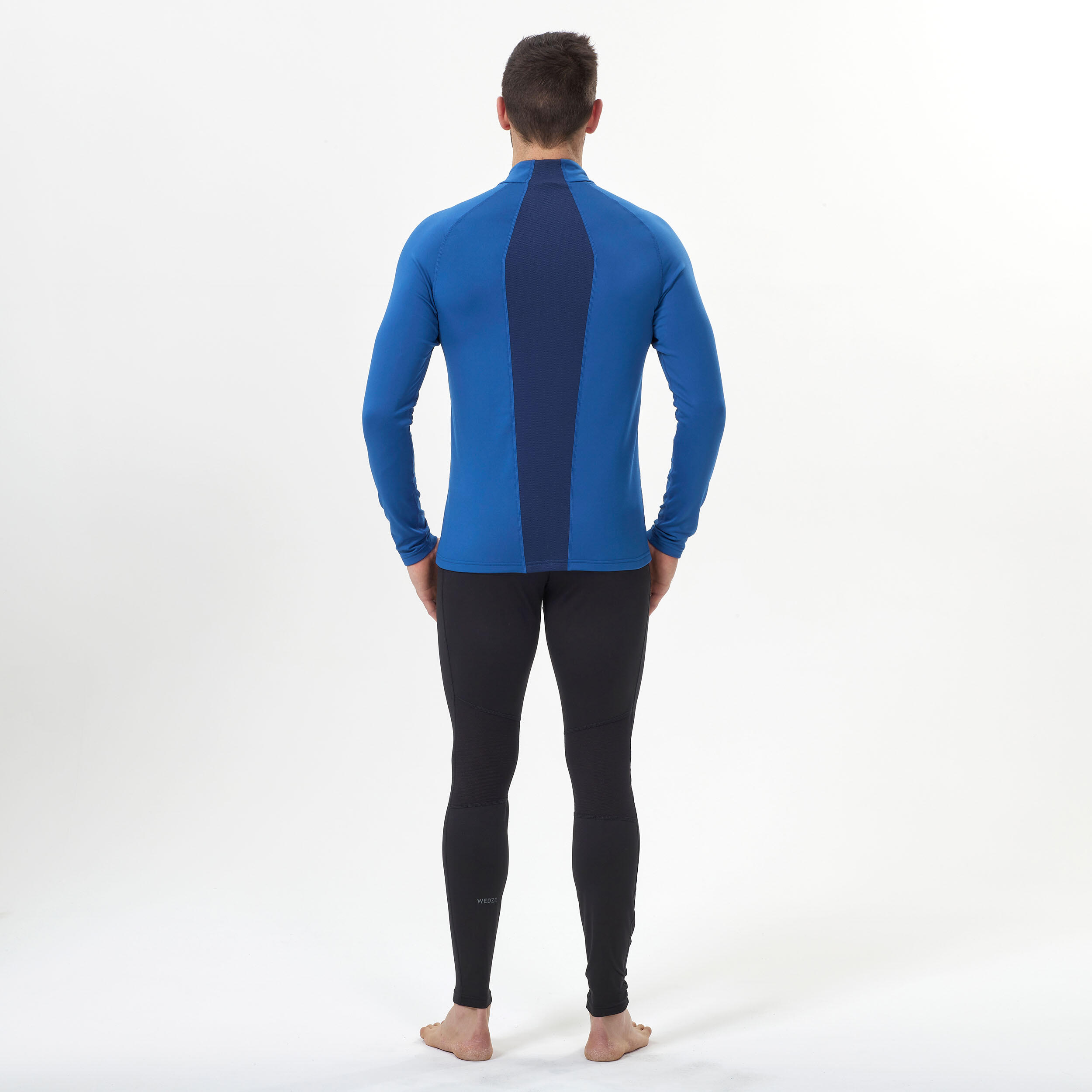 Men's thermal ski base layer top 500 1/2 Zip - Blue  4/8