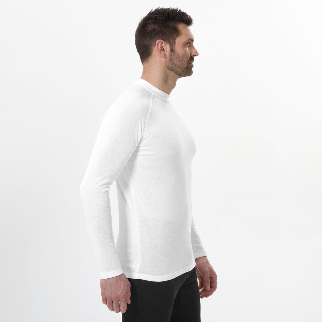 Men’s ski base layer top - BL 100 
 - White Greige