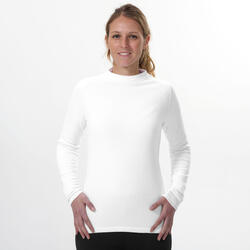 Camiseta térmica interior de esquí y nieve mujer wedze ski bl100 blanco