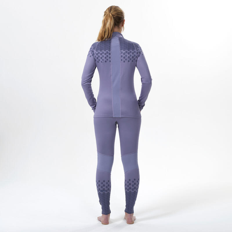 Sous-vêtement de ski Femme - BL 500 1/2 zip haut -Violet