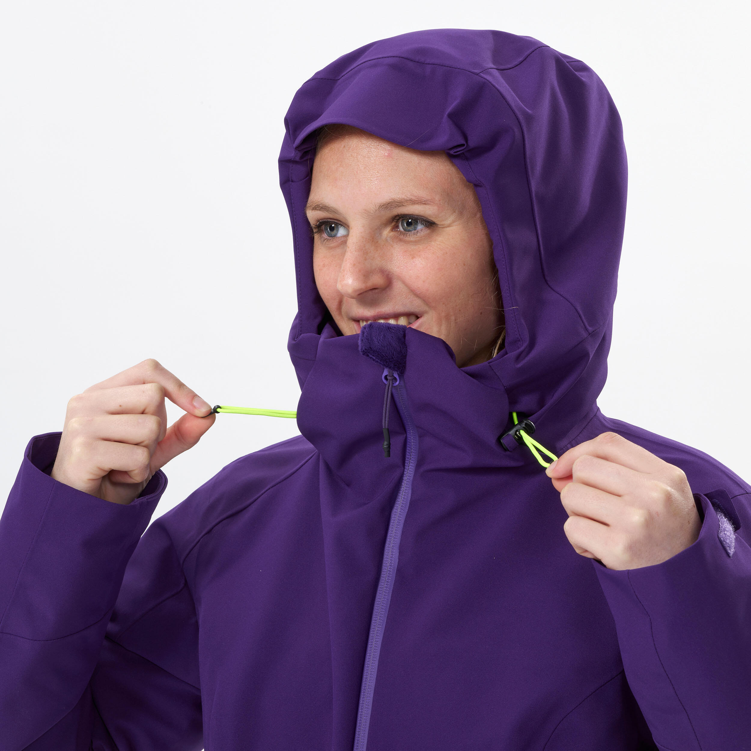 WOMEN’S WARM SKI JACKET - 500 - PURPLE 9/10