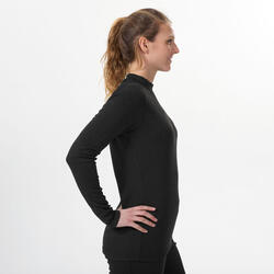 Camiseta térmica interior de esquí y nieve mujer wedze ski bl100 negro