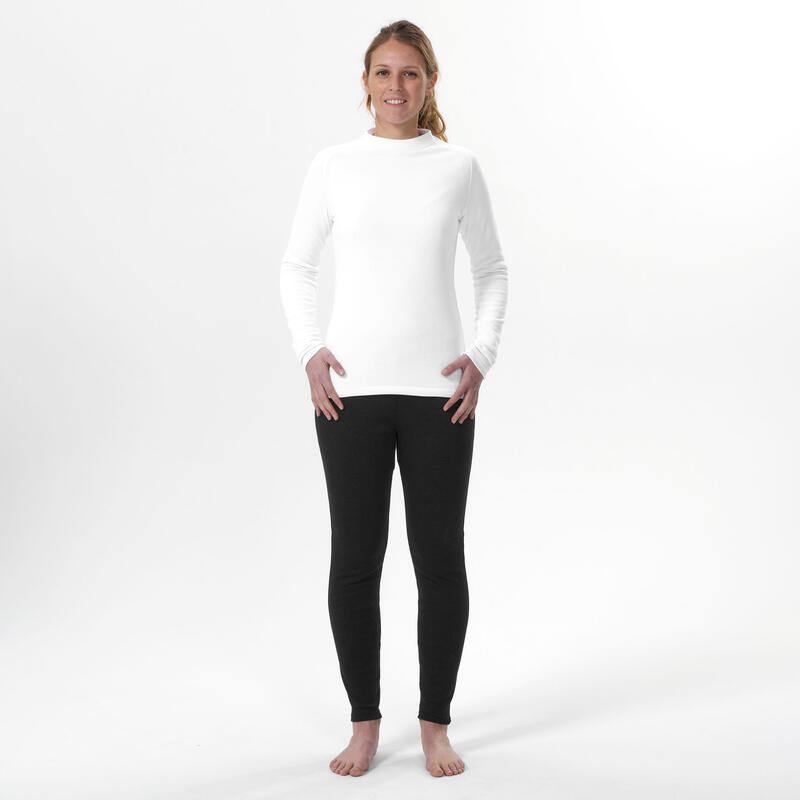 Sous-vêtement thermique de ski chaud et confort femme, BL100 haut Blanc