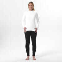 חולצת בסיס לנשים לפעילויות סקי - BL 100 - אפור-בז' לבן