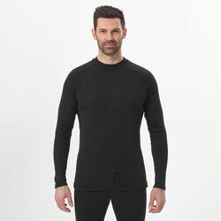 Camiseta térmica interior de esquí y nieve hombre wedze ski bl100 negro