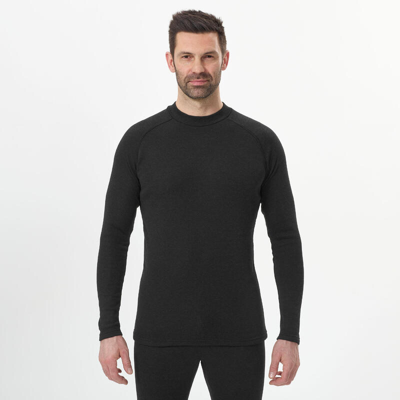 Camiseta térmica interior de esquí y nieve Hombre Wedze 100 negro
