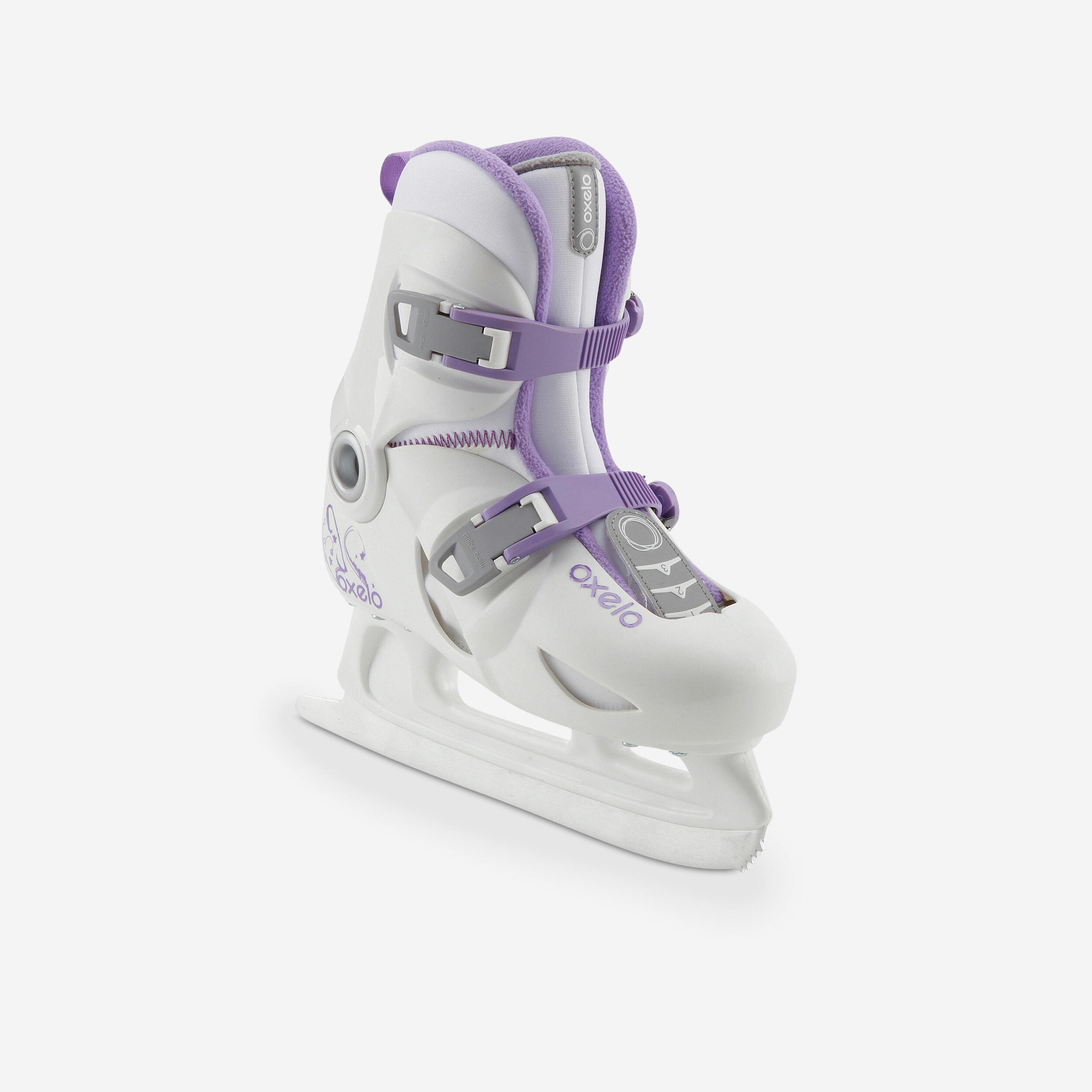 Kids' Ice Skates - Play 3 White/Purple - OXELO