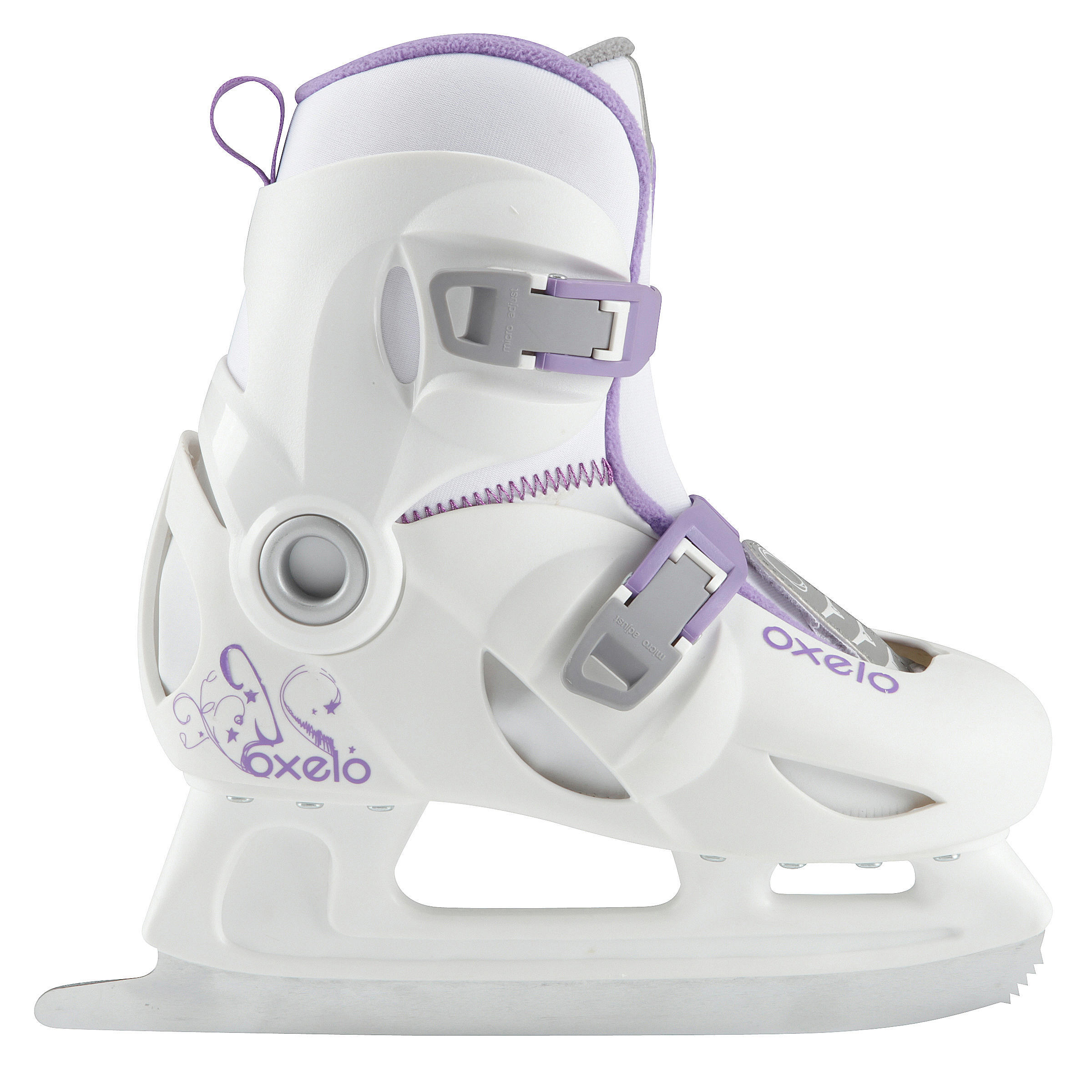 Kids' Ice Skates - Play 3 White/Purple - OXELO