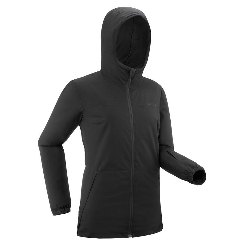 Skijacke warm und wasserdicht Damen - 100 schwarz