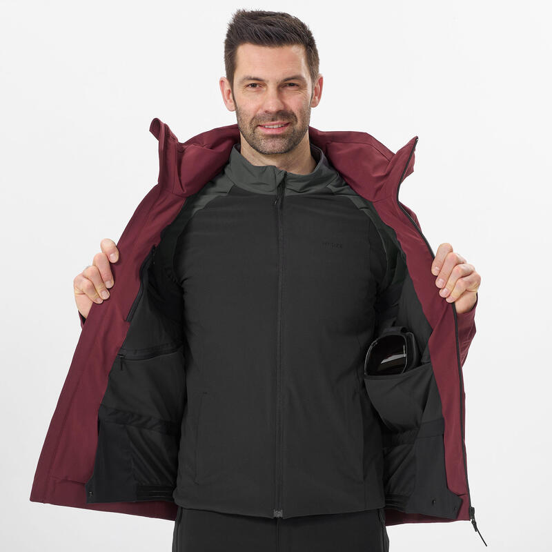 Midlayer voor skiën heren 980 bordeaux