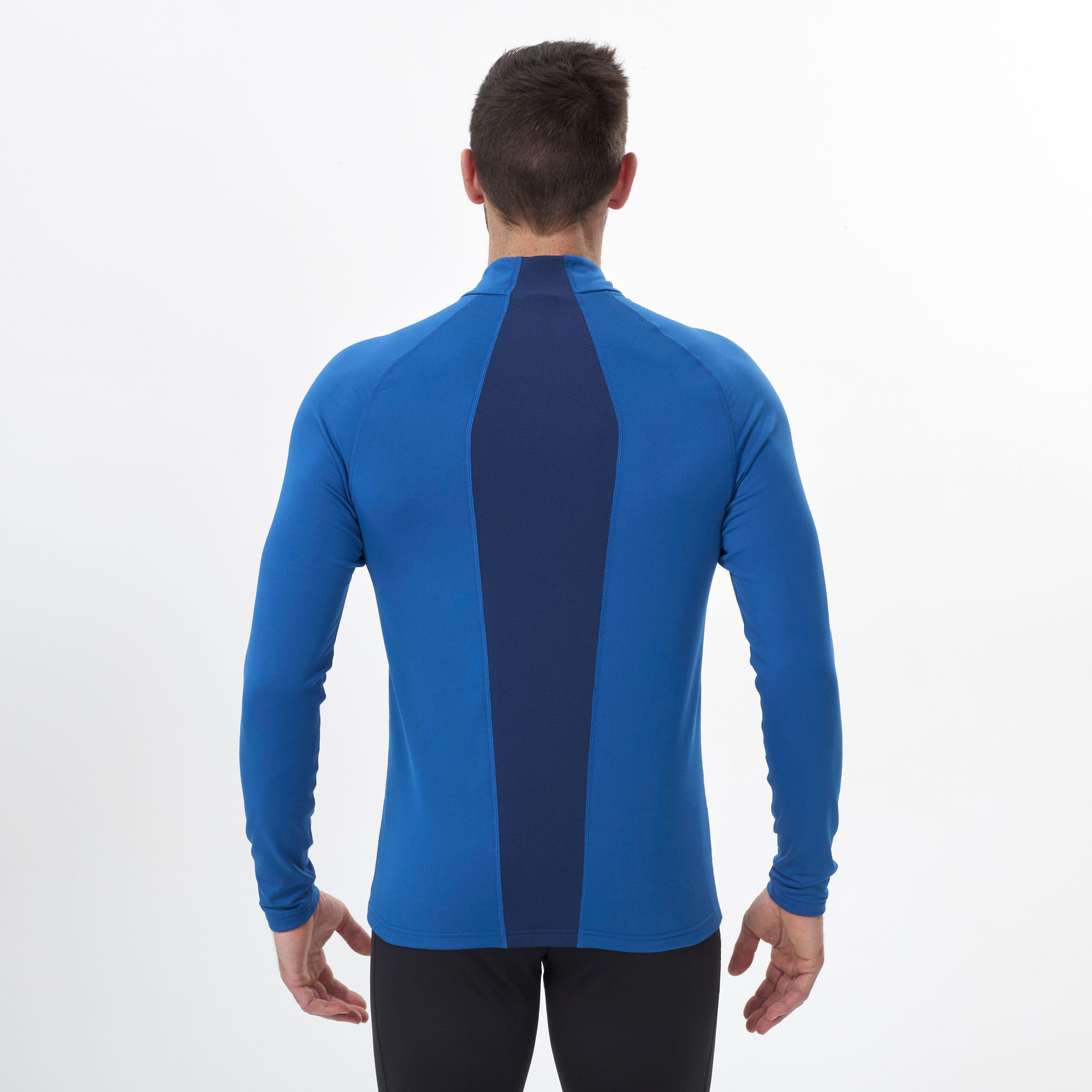 Men's thermal ski base layer top 500 1/2 Zip - Blue  6/8