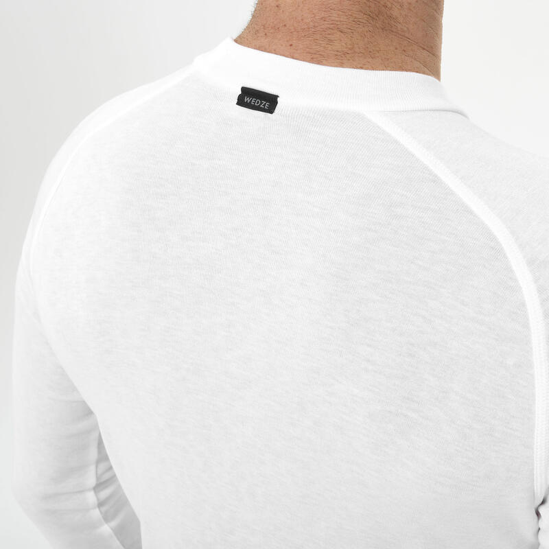 Warm en comfortabel thermoshirt voor skiën heren 100 wit