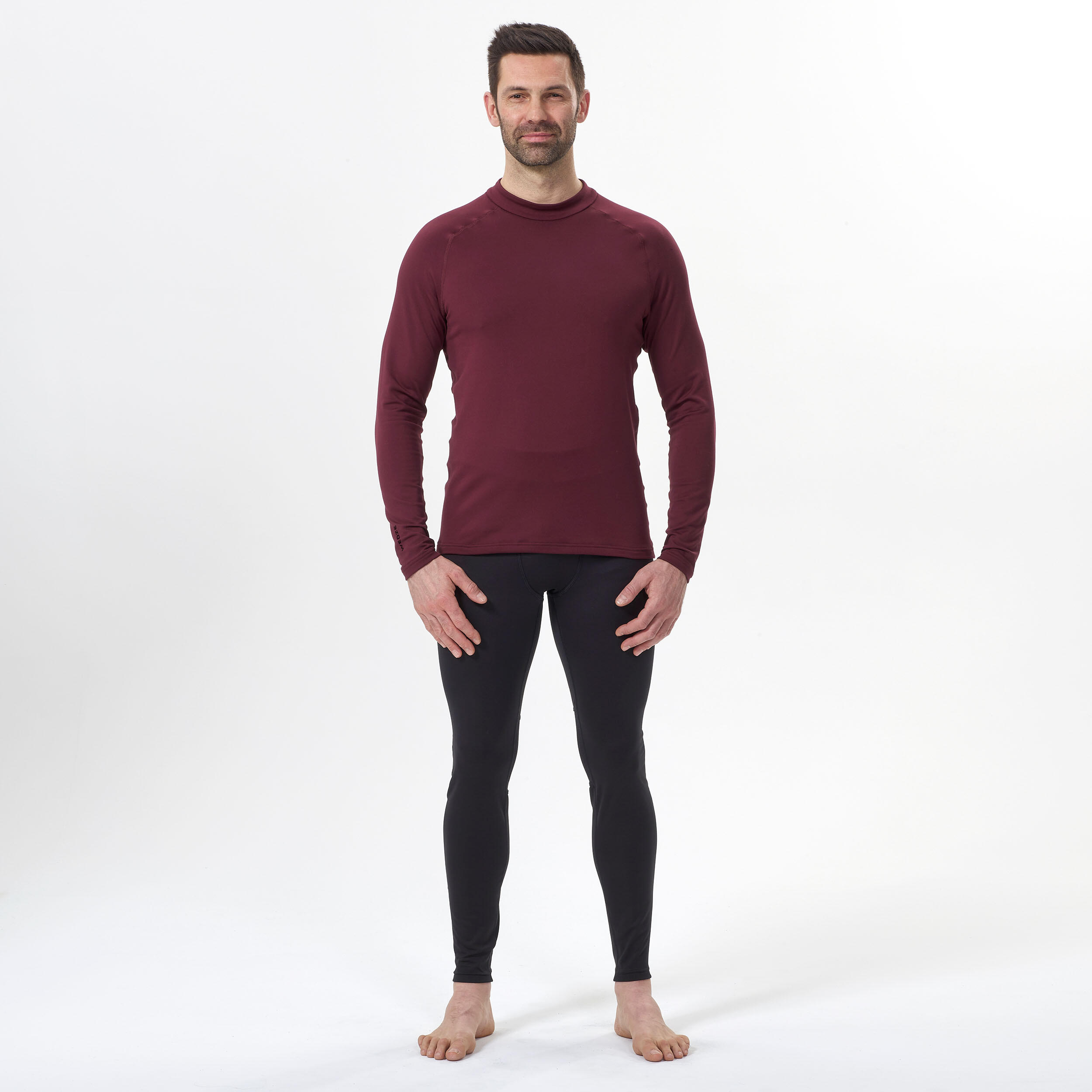 Men's Ski Base Layer Top - BL 500 - Bordeaux 4/7