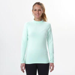 Camiseta térmica interior de esquí y nieve mujer wedze ski 500 verde