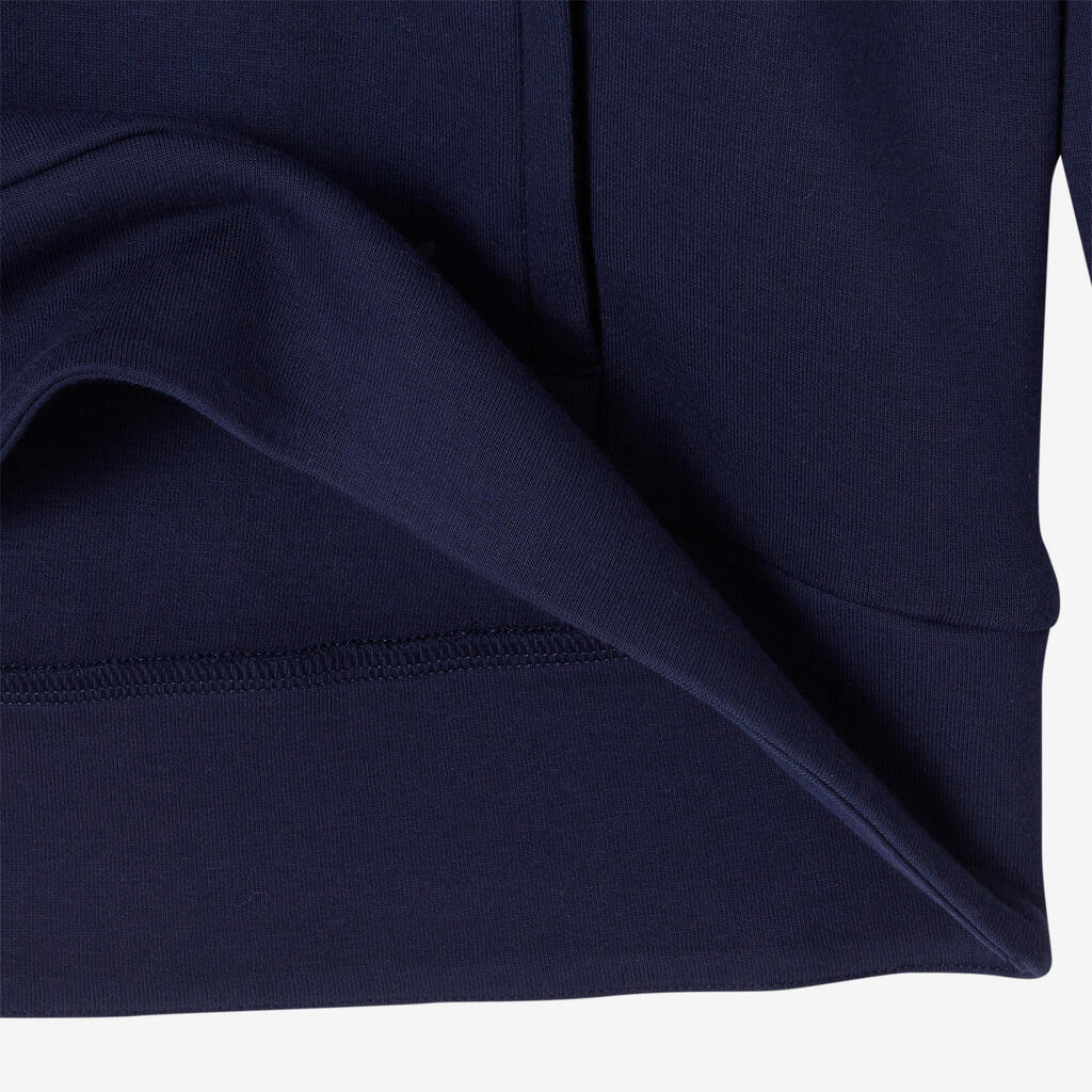 Kids' Cotton Breathable Hoodie 500 - Blue & Navy