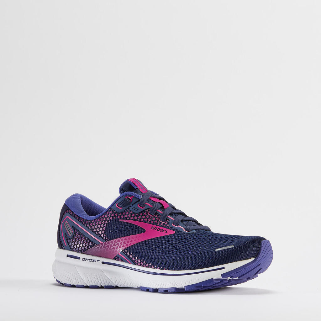 BROOKS GHOST WOMEN'S RUNNING SHOES - BLUE AND PINK