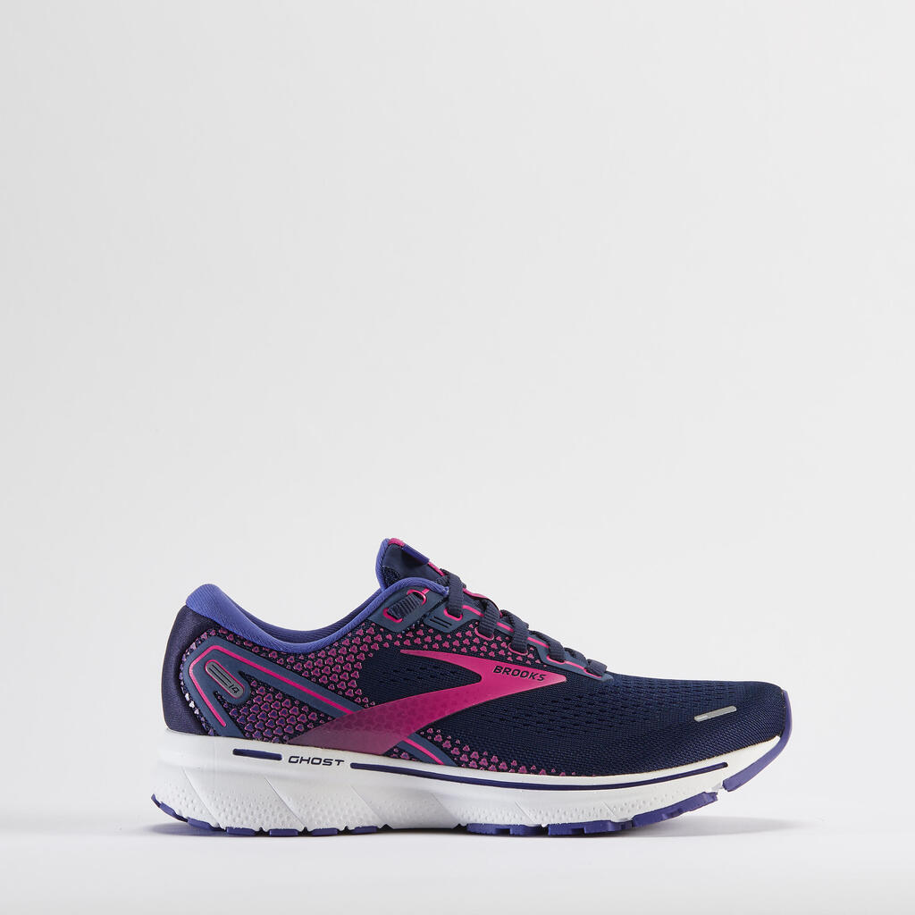 BROOKS GHOST WOMEN'S RUNNING SHOES - BLUE AND PINK