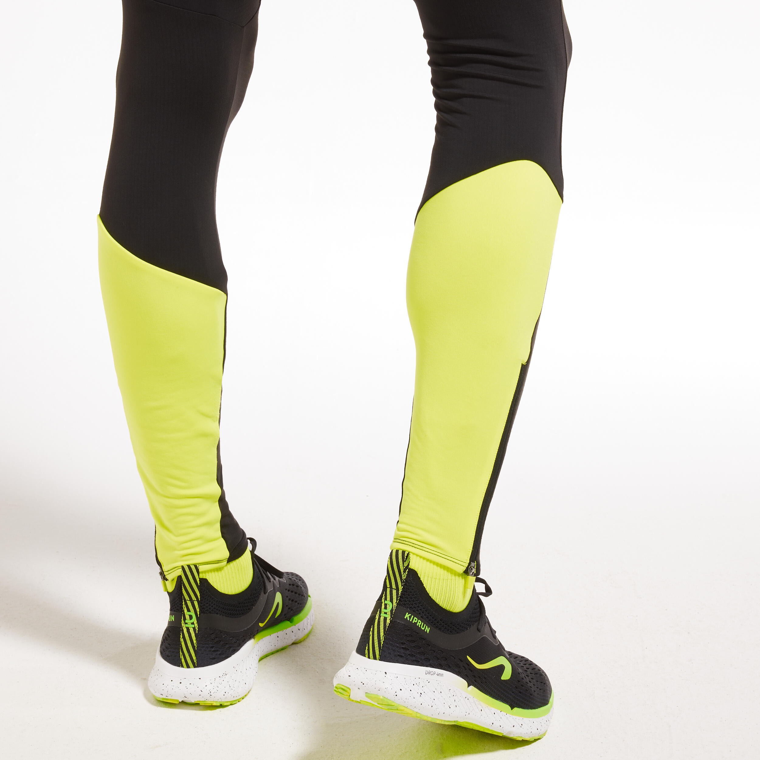 Kiprun Warm Men's Warm Running Tights - Black/Yellow - Limited Edition 8/10