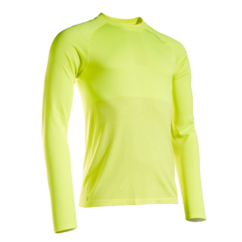 T-shirt de running manches longues Homme - KIPRUN Run 500 Sans couture Jaune