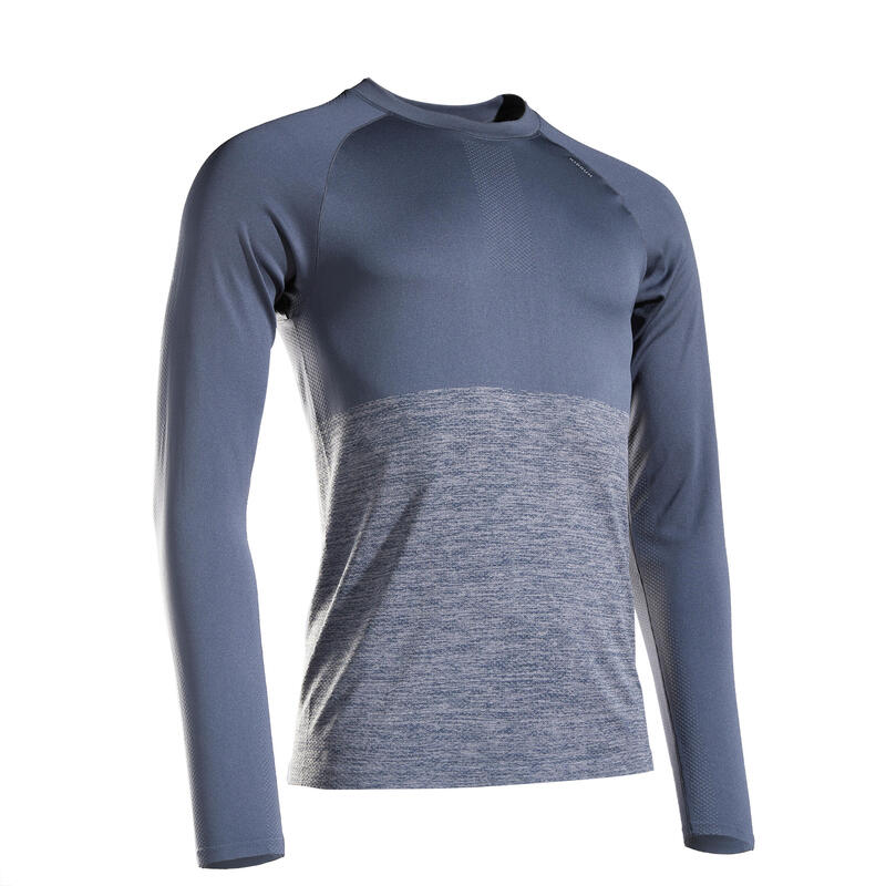 T-shirt de running manches longues Homme - KIPRUN Run 500 Sans couture Gris
