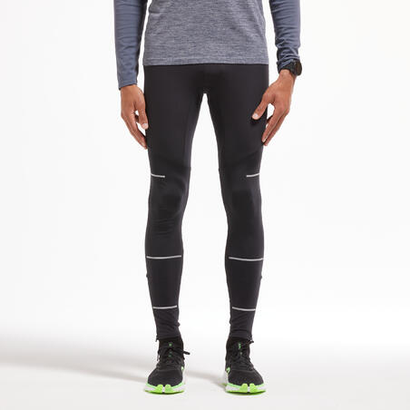 ТАЙТСЫ ДЛИННЫЕ ДЛЯ БЕГА МУЖСКИЕ KIPRUN DRY ЧЕРНЫЕ