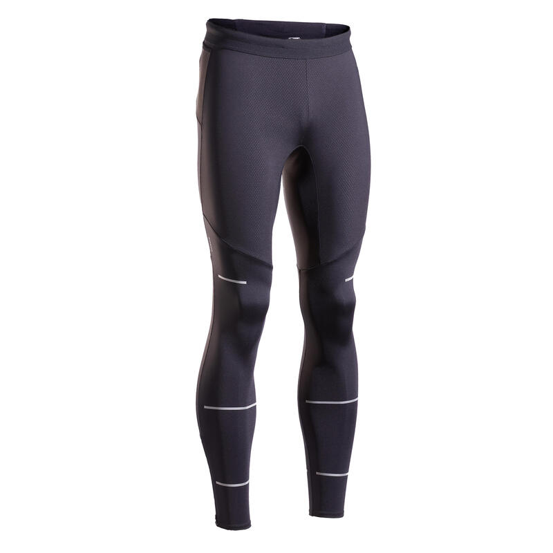 Calças Justas de Corrida Homem Run 500 Dry Preto