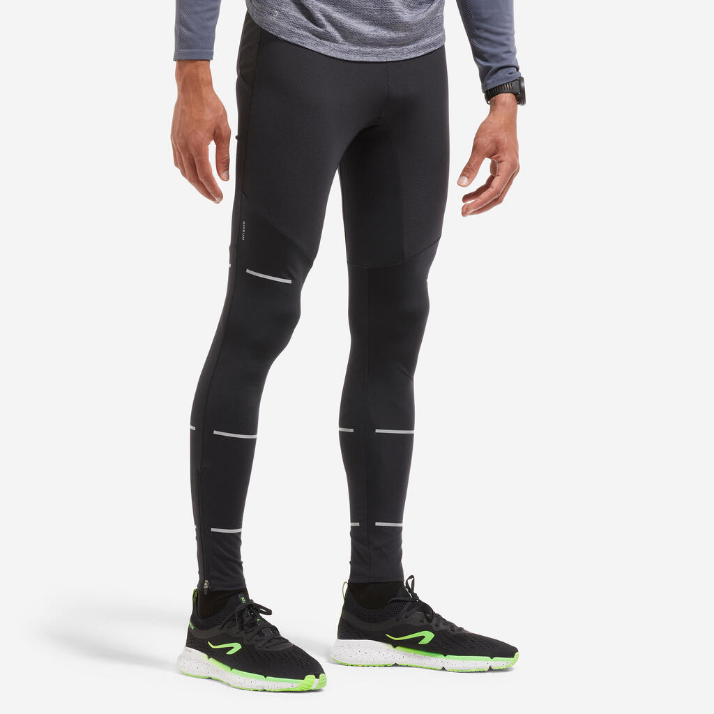 KIPRUN DRY MEN'S RUNNING TIGHTS - BLACK