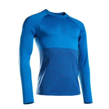 CARE MEN'S LONG-SLEEVED BREATHABLE RUNNING T-SHIRT-ROYAL BLUE