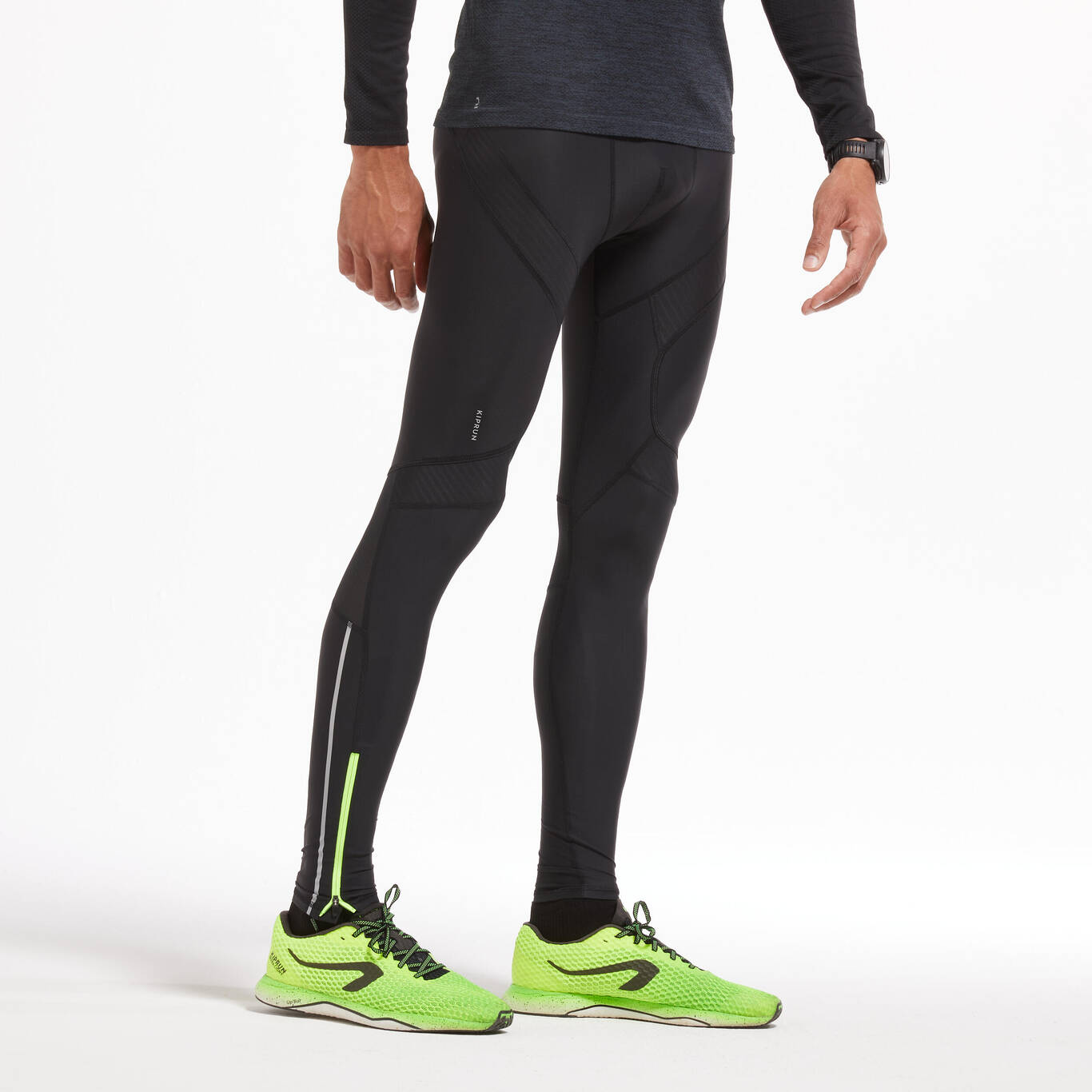 KIPRUN MEN'S COMPRESSION RUNNING TIGHTS - BLACK