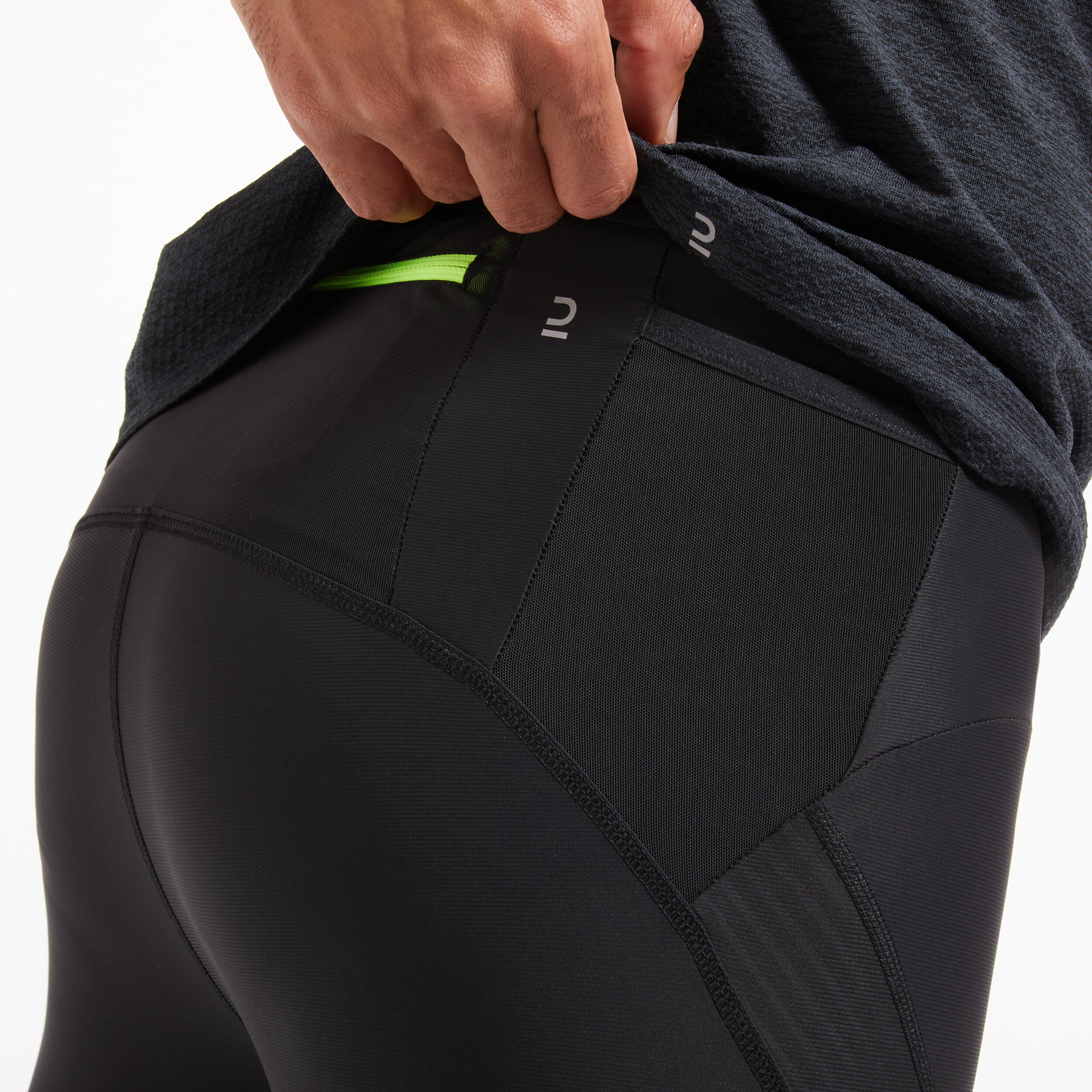 Pantaloni compressivi running uomo KIPRUN neri 7/12