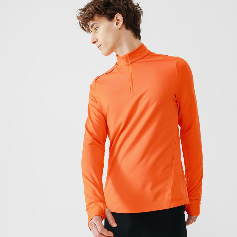 RUN WARM MEN'S RUNNING T-SHIRT LONG SLEEVED BLOOD ORANGE