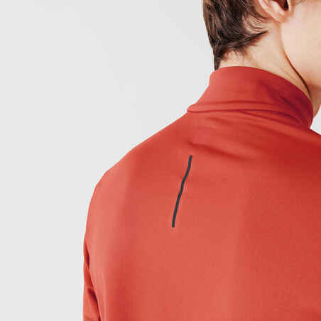 Kalenji Men's Running Warm Long-Sleeved T-Shirt - brick red