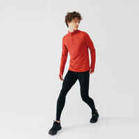 Kalenji Men's Running Warm Long-Sleeved T-Shirt - brick red