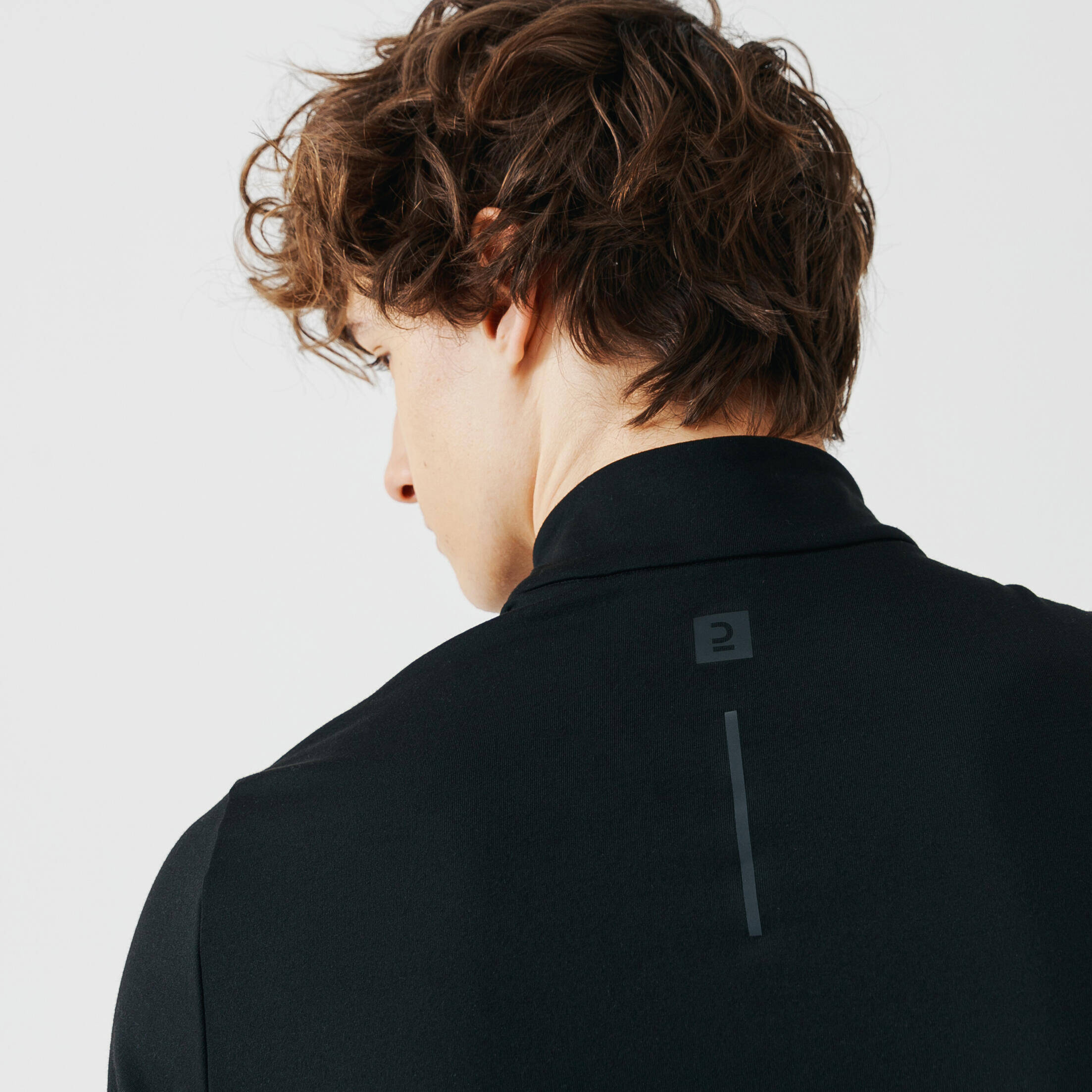 Men Running T-Shirt, Warm and Long-Sleeved, Run 100 Warm - Black -  4