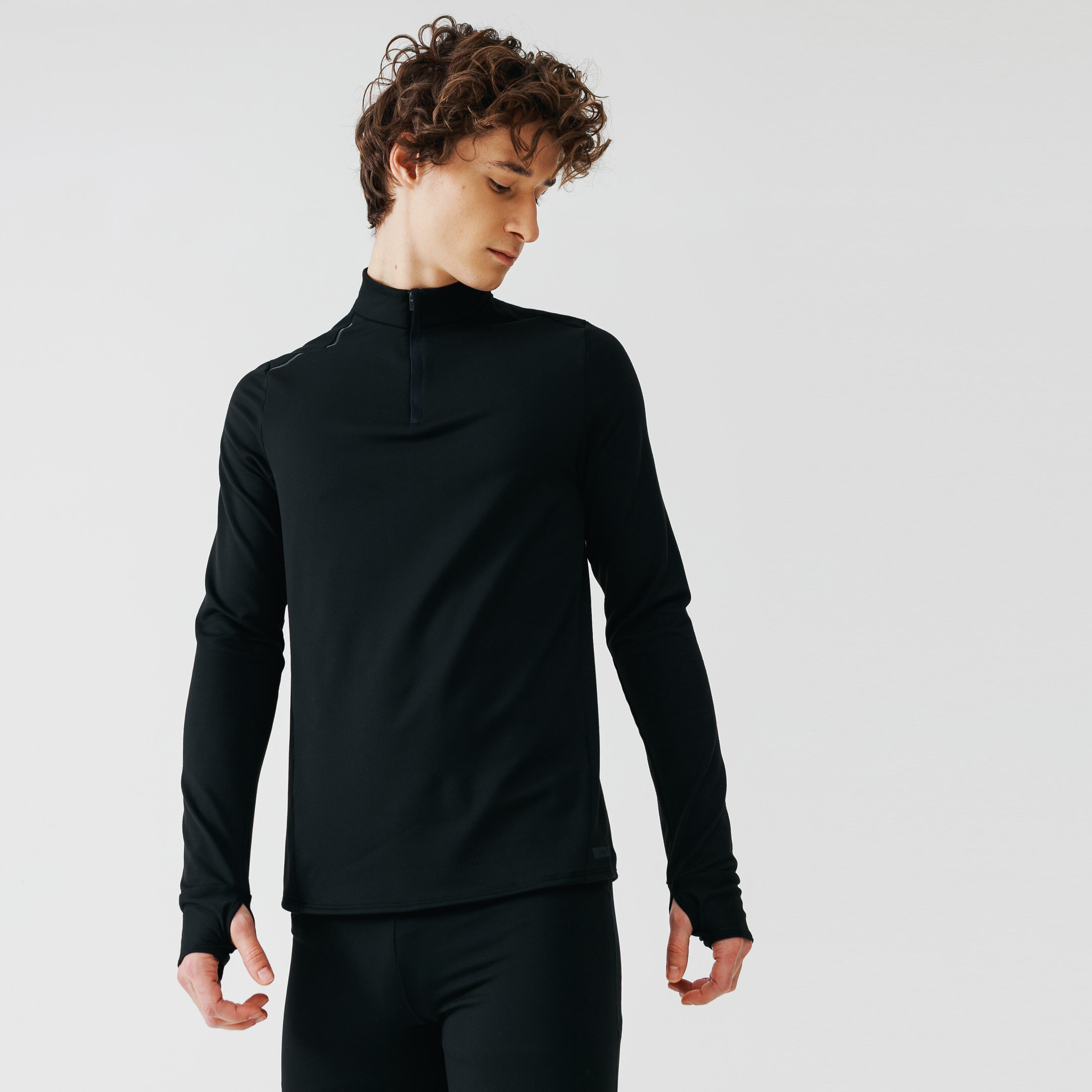 Buy Kalenji Men's Warm Long-Sleeved Running T-Shirt - Black Online