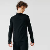 KALENJI MEN'S WARM LONG-SLEEVED RUNNING T-SHIRT BLACK