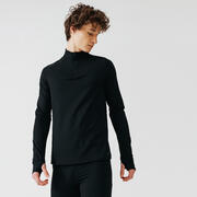 Men's Warm Long-Sleeved Running T-shirt- Black