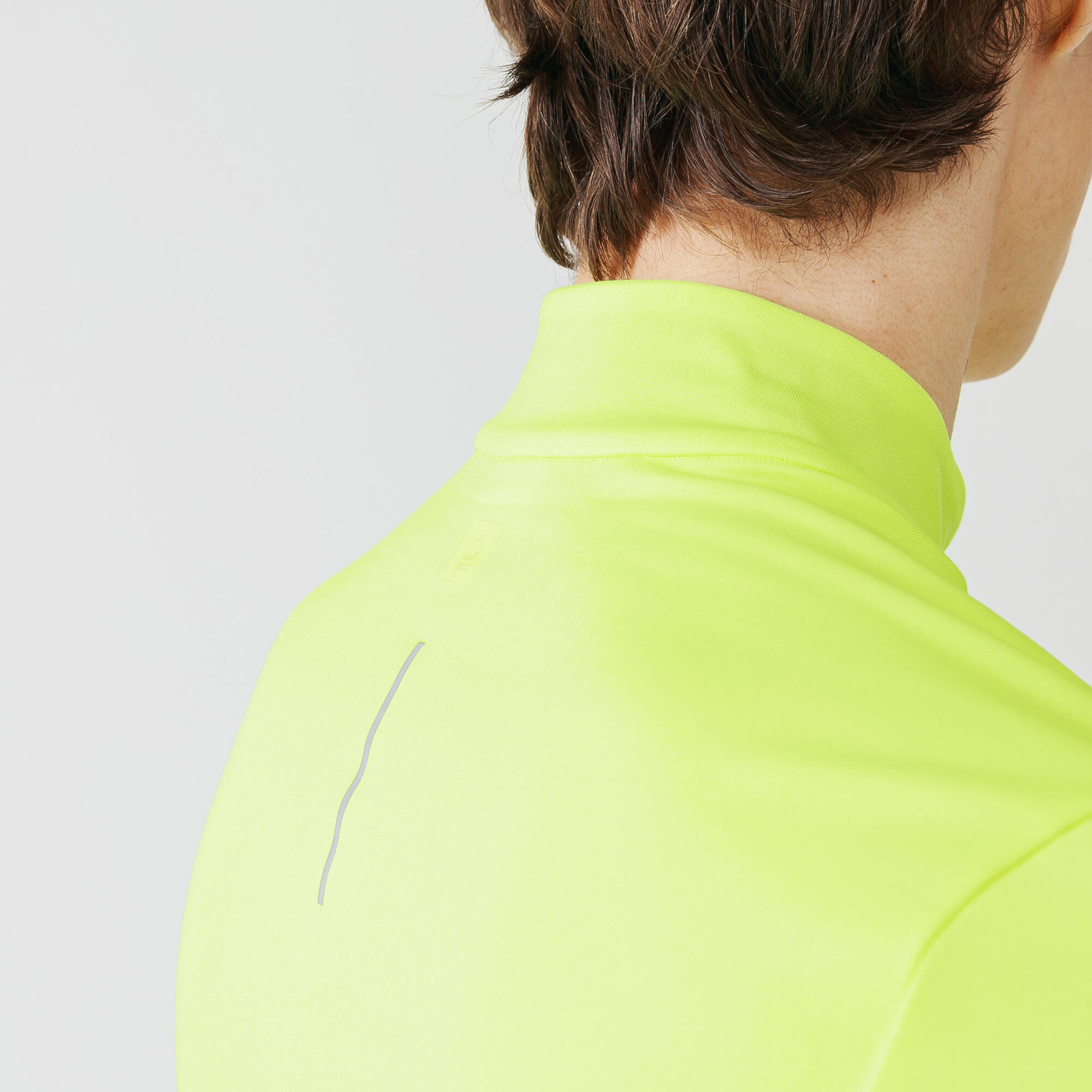 MEN'S WARM LONG-SLEEVED RUNNING TEE SHIRT KALENJI NEON YELLOW