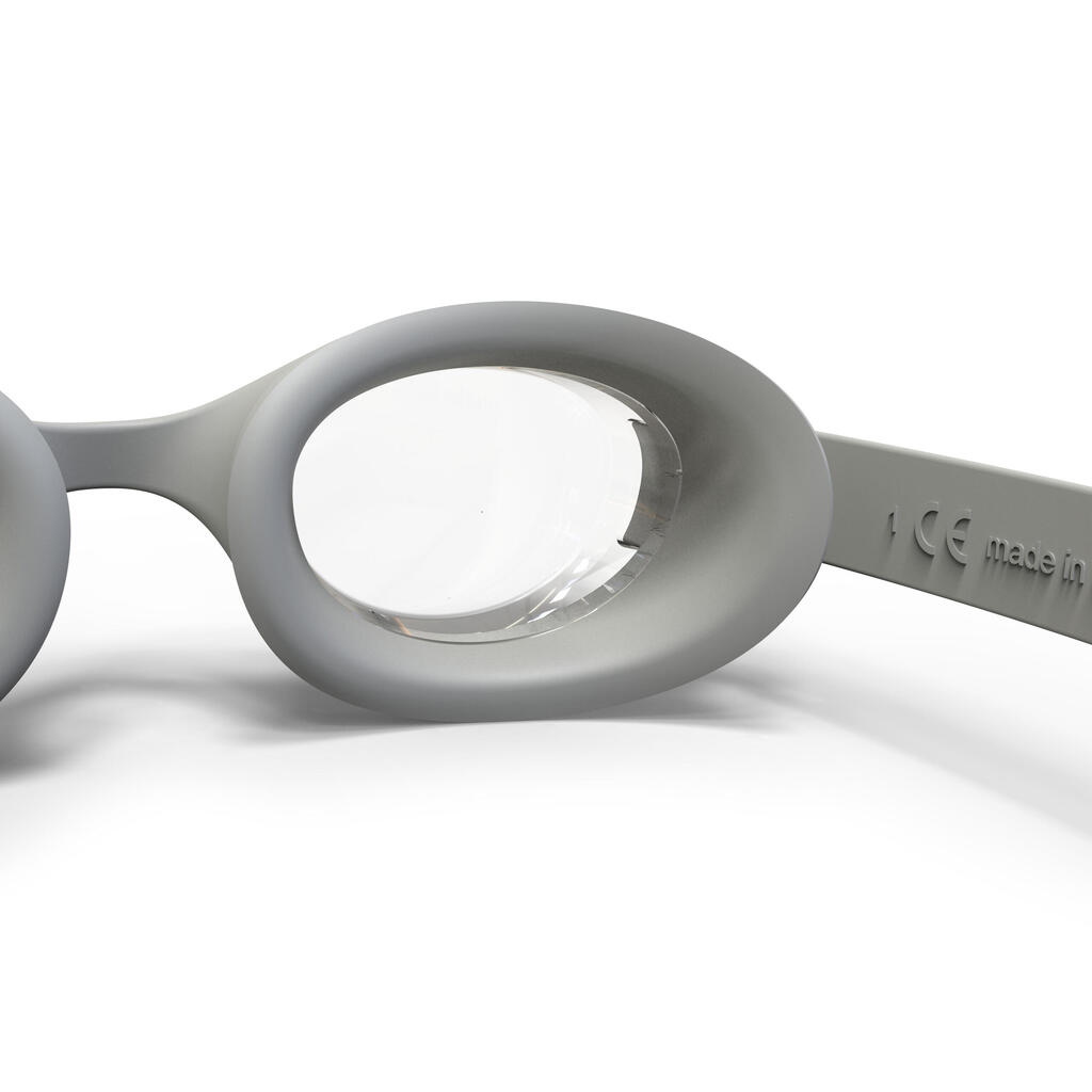 Plaukimo akiniai „Ready“, universalus dydis, skaidrūs stiklai, pilkos spalvos