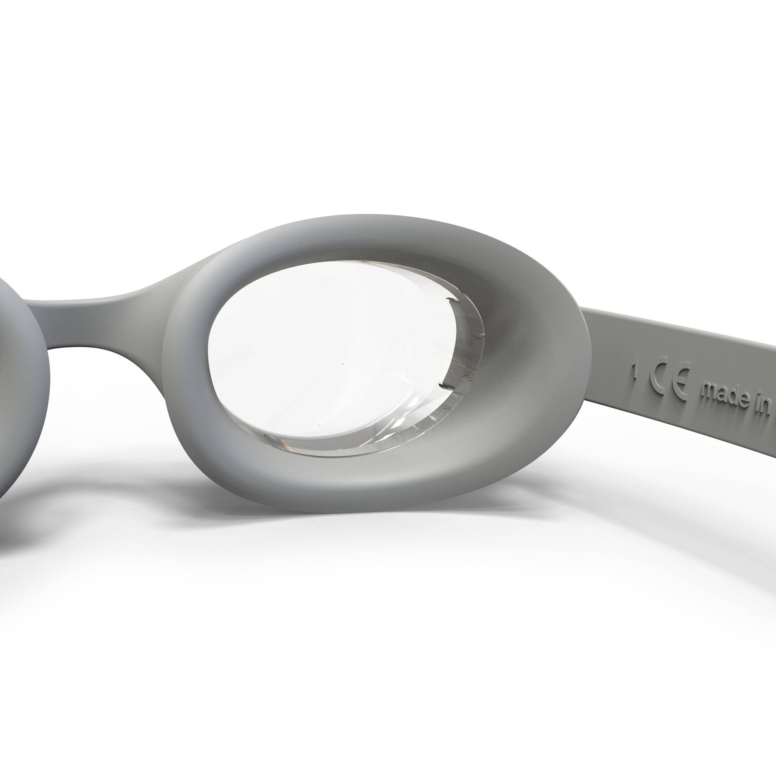 One size swimming goggles with clear lenses, ready grey -  5