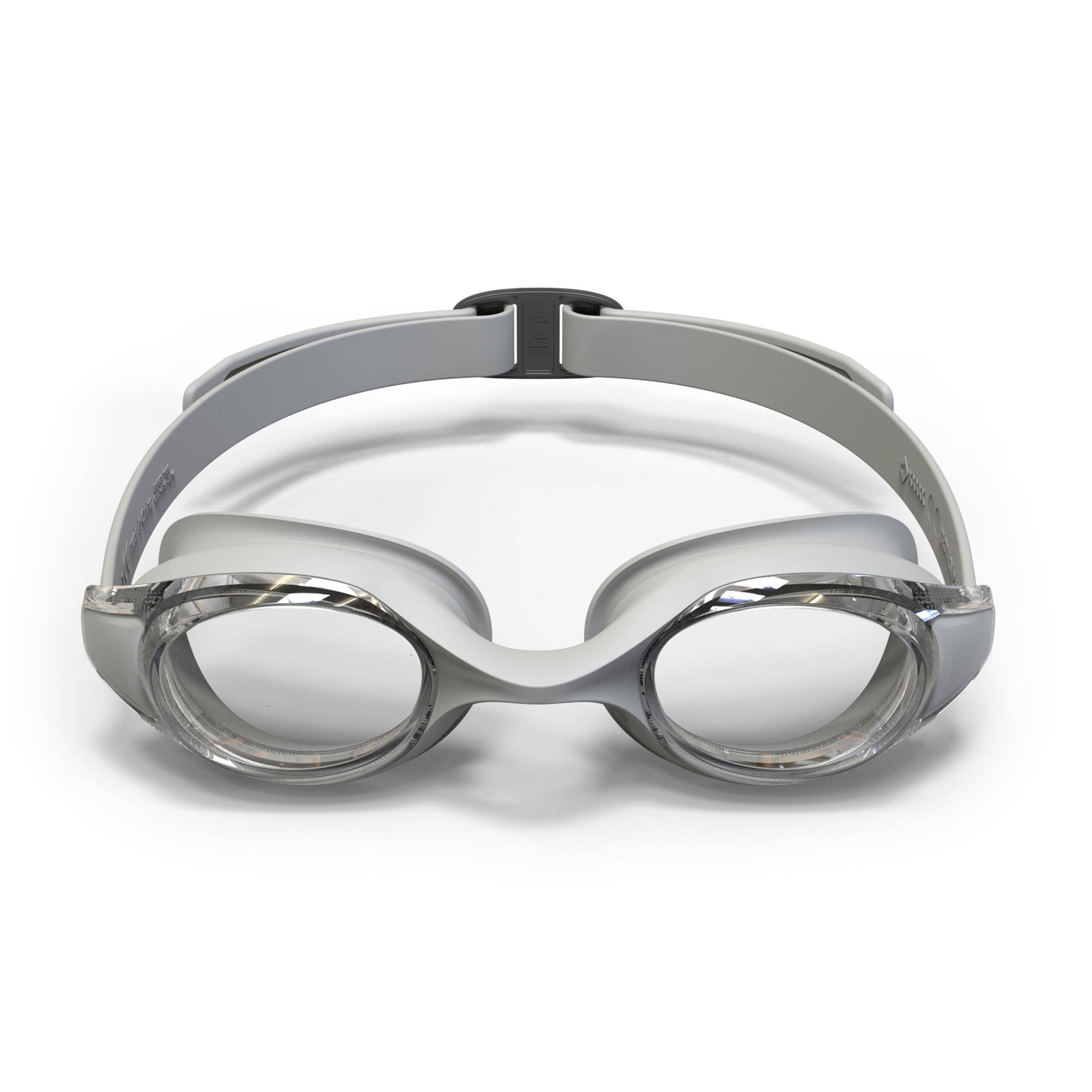 One size swimming goggles with clear lenses, ready grey -  4