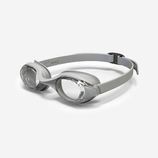 One size swimming goggles with clear lenses, ready grey