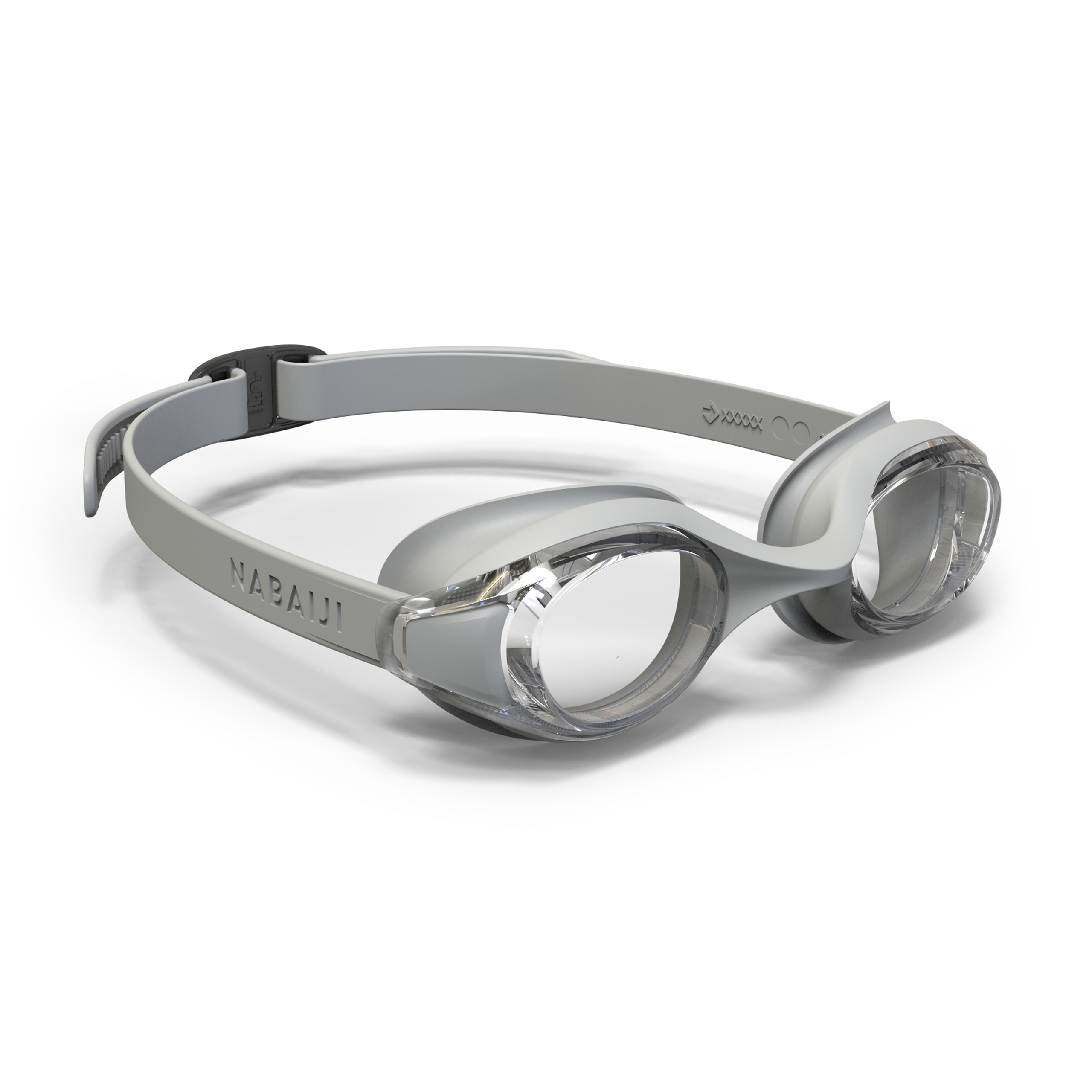 Lunettes de natation taille unique verres clairs, ready gris - Nabaiji